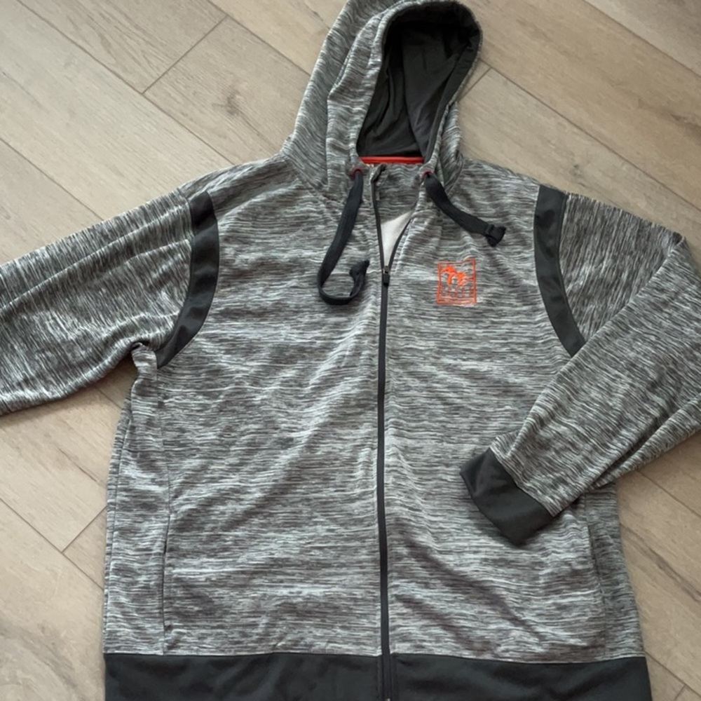 Gray XXL “Great Lakes” Logo Zip-Up Hoodie